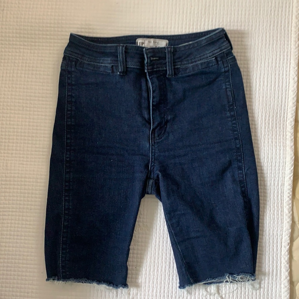 Free People denim Bermuda shorts